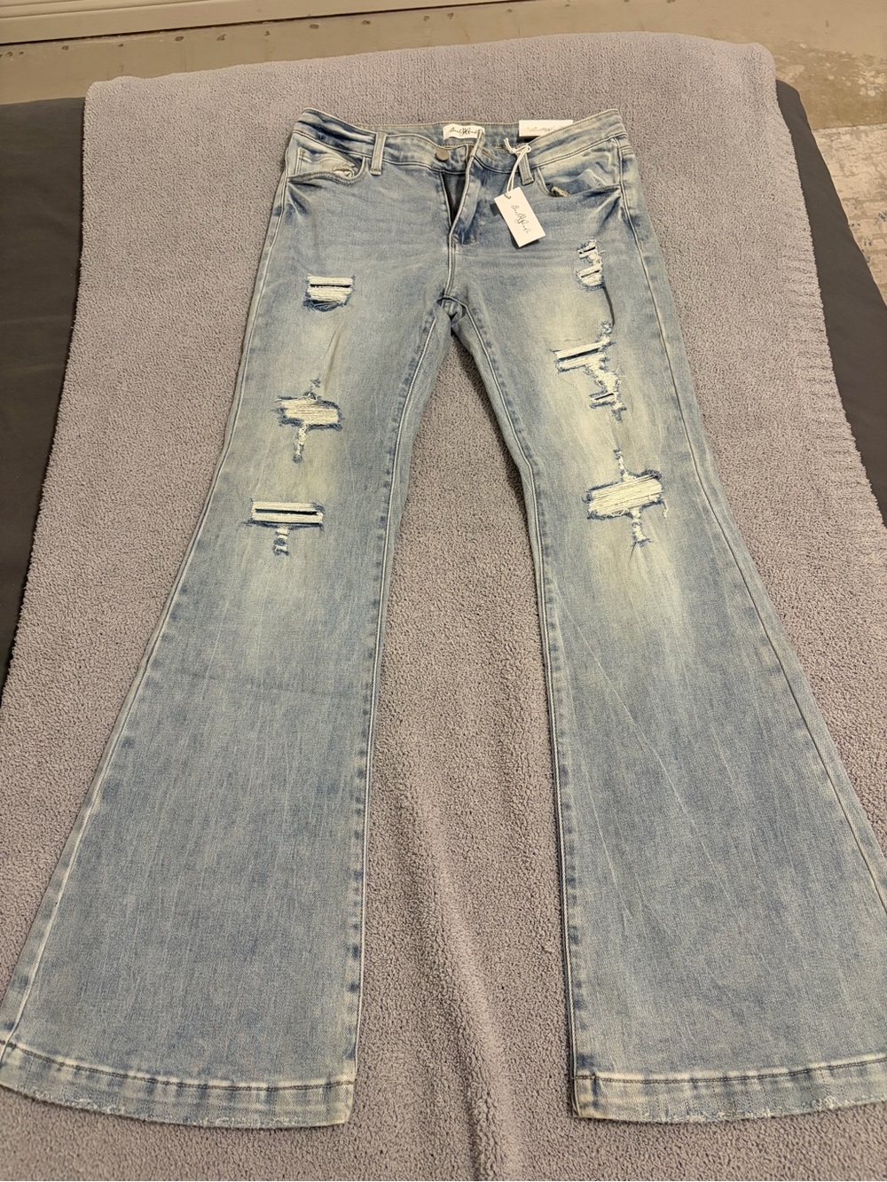 Bailey Made Boutique Light Wash Distressed Flare Jeans